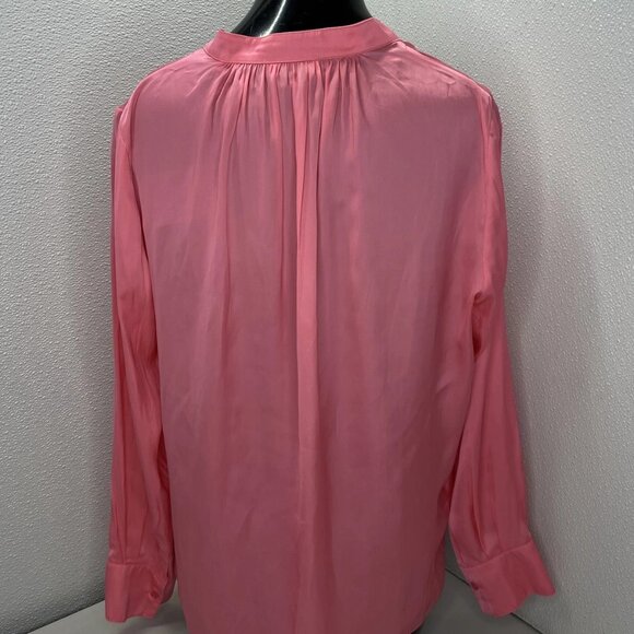 Zadig & Voltaire Women’s Tink Satin V-Neck Blouse Rubber Pink - Picture 9 of 12